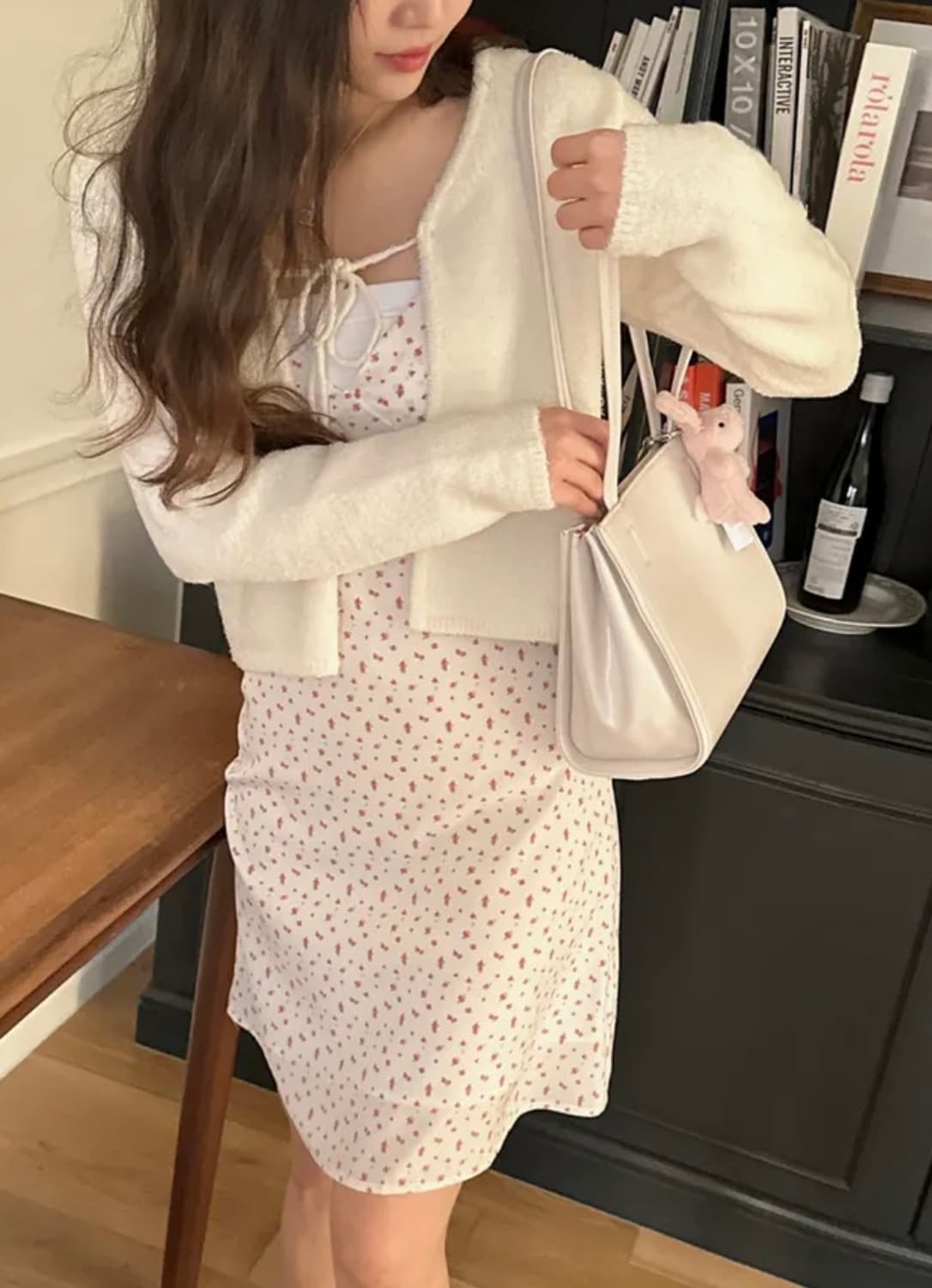 (새상품)뮤트 리본 니트 가디건 블랙 상품이미지5