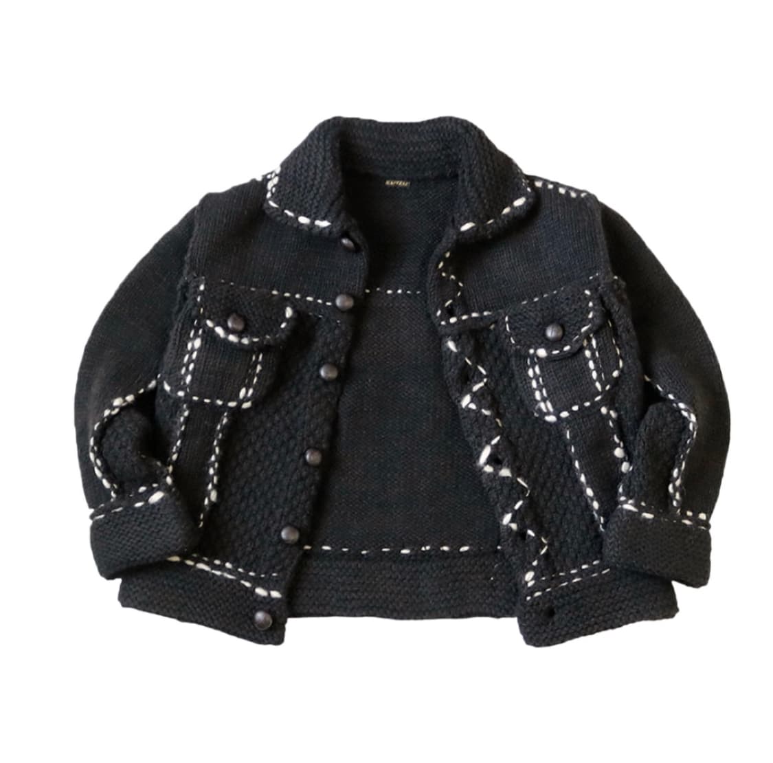 캐피탈 울 핸드 니트 코위찬 G 진 블랙 상품이미지1