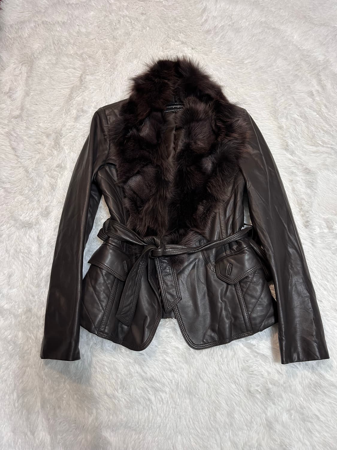 lambskin rabbit fur detailed jacket 상품이미지1