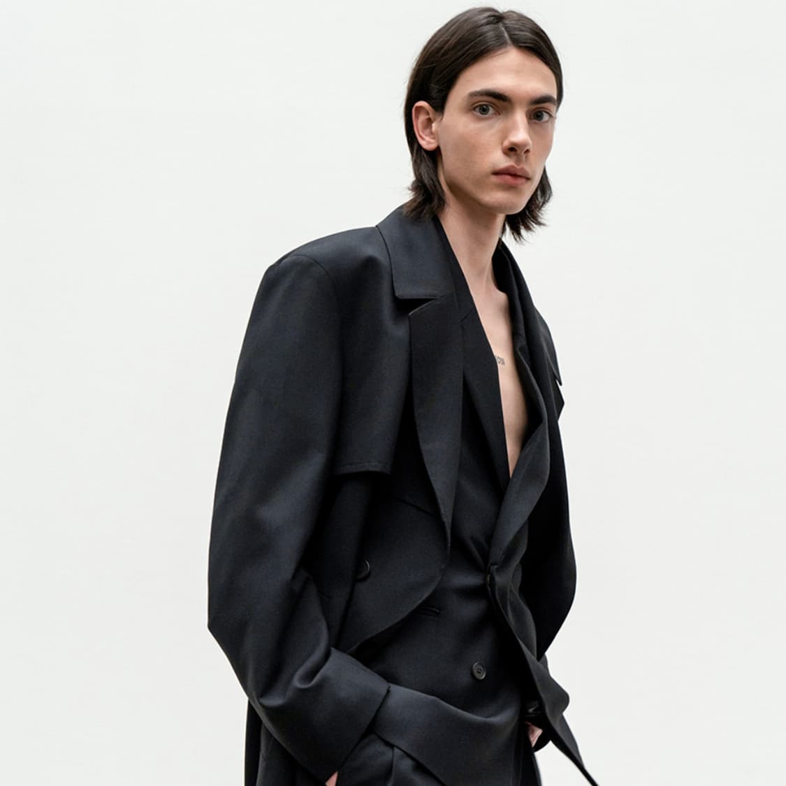 인사일런스(INSILENCE) 히든버튼 울 트렌치코트 95-100 상품이미지4