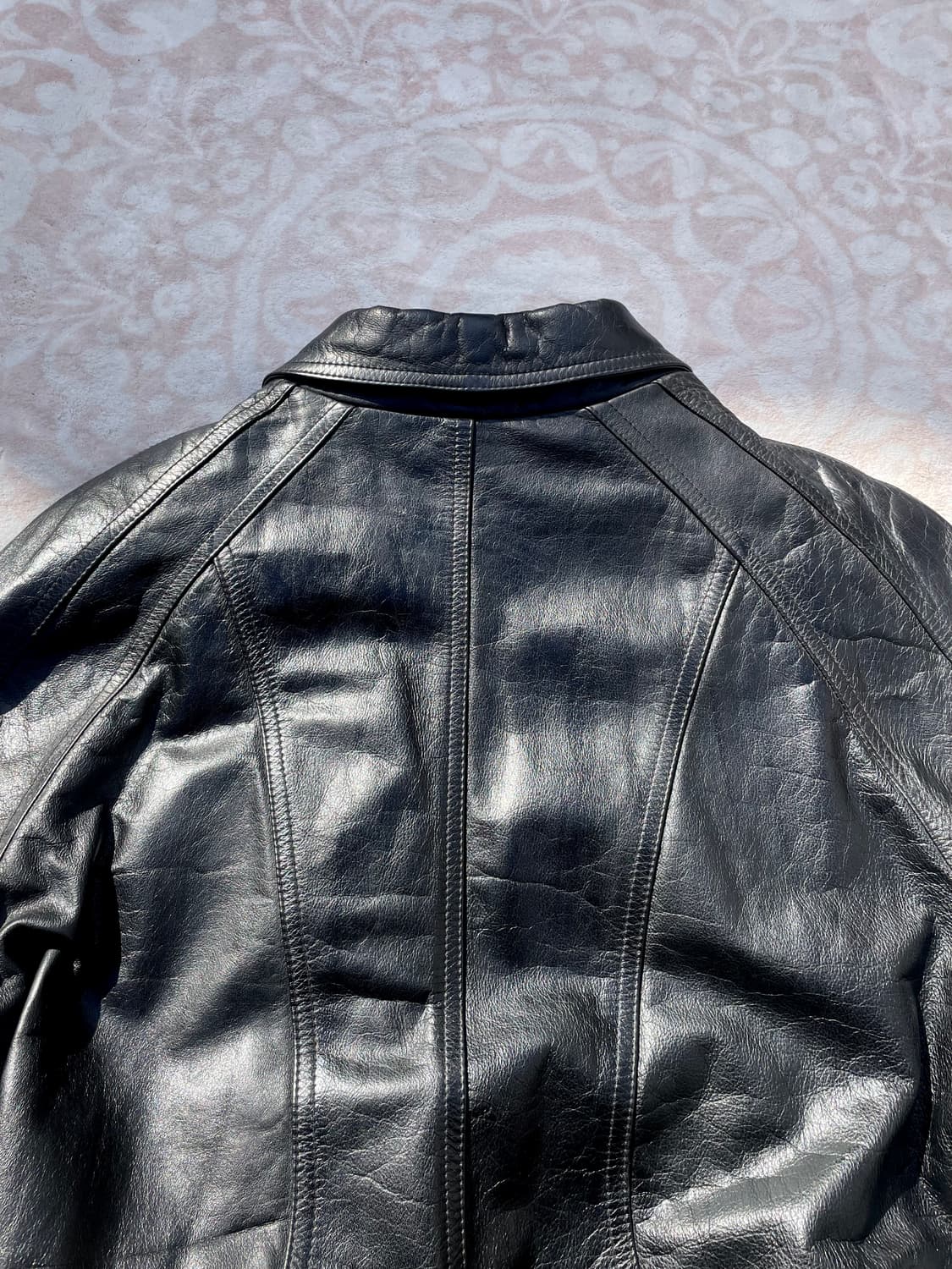 90s 빈티지 미니멀 레더 봄버자켓 상품이미지7