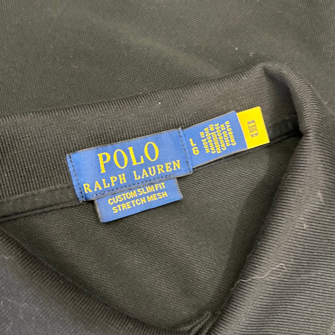 L 폴로랄프로렌 커스텀 슬림핏 스트레치 메시 블랙 카라 반팔티 상품이미지4