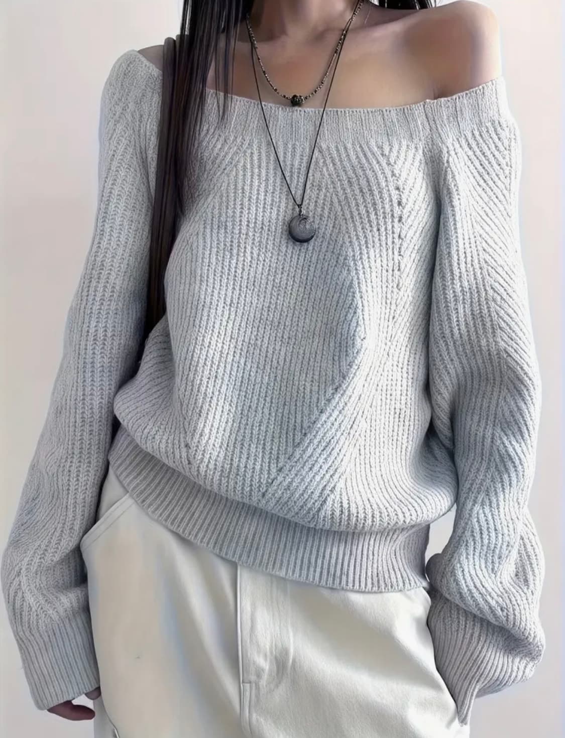 오프숄더 니트 긴팔니트 상품이미지5