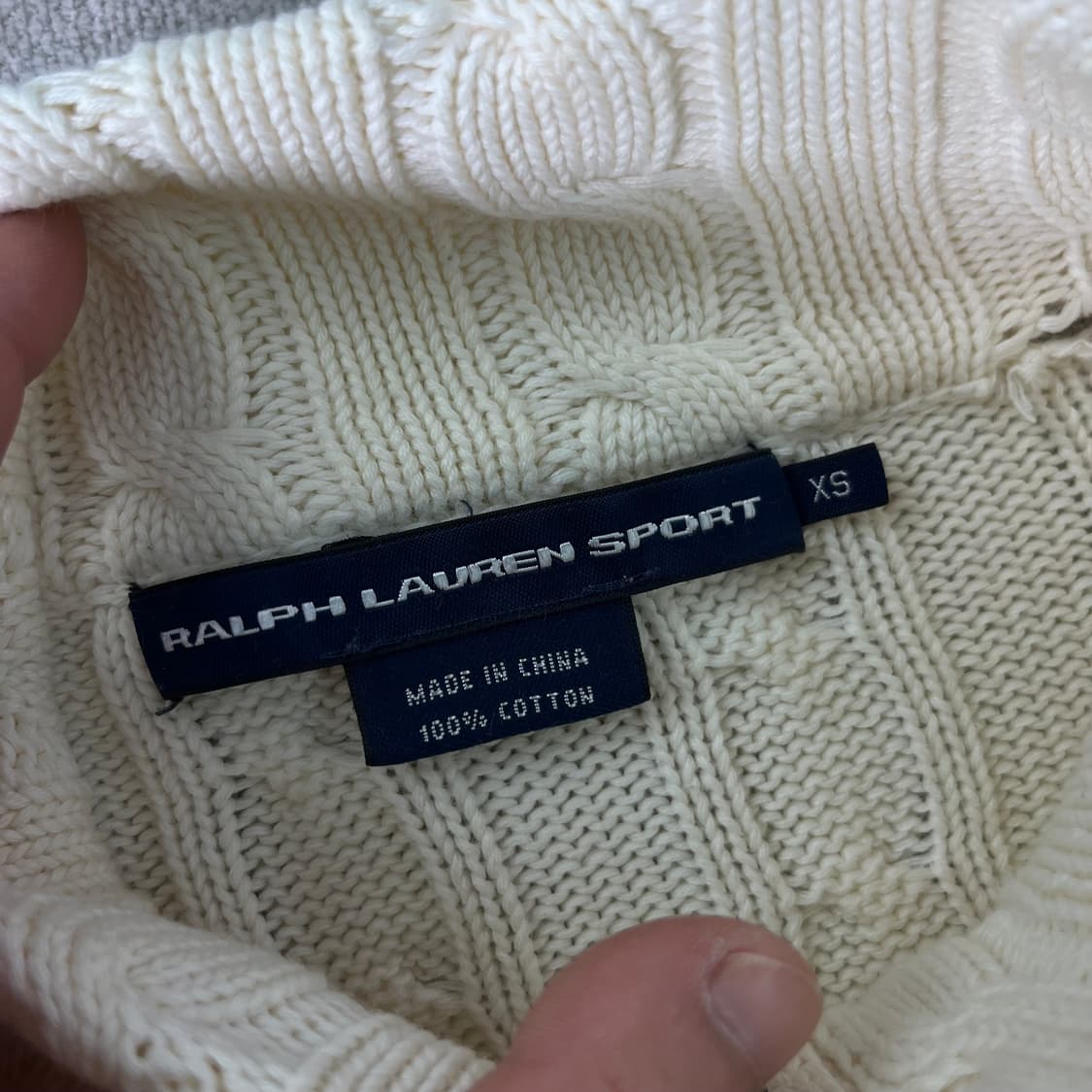 W 90 폴로 랄프로렌 스포츠 꽈배기 니트 집업 상품이미지3