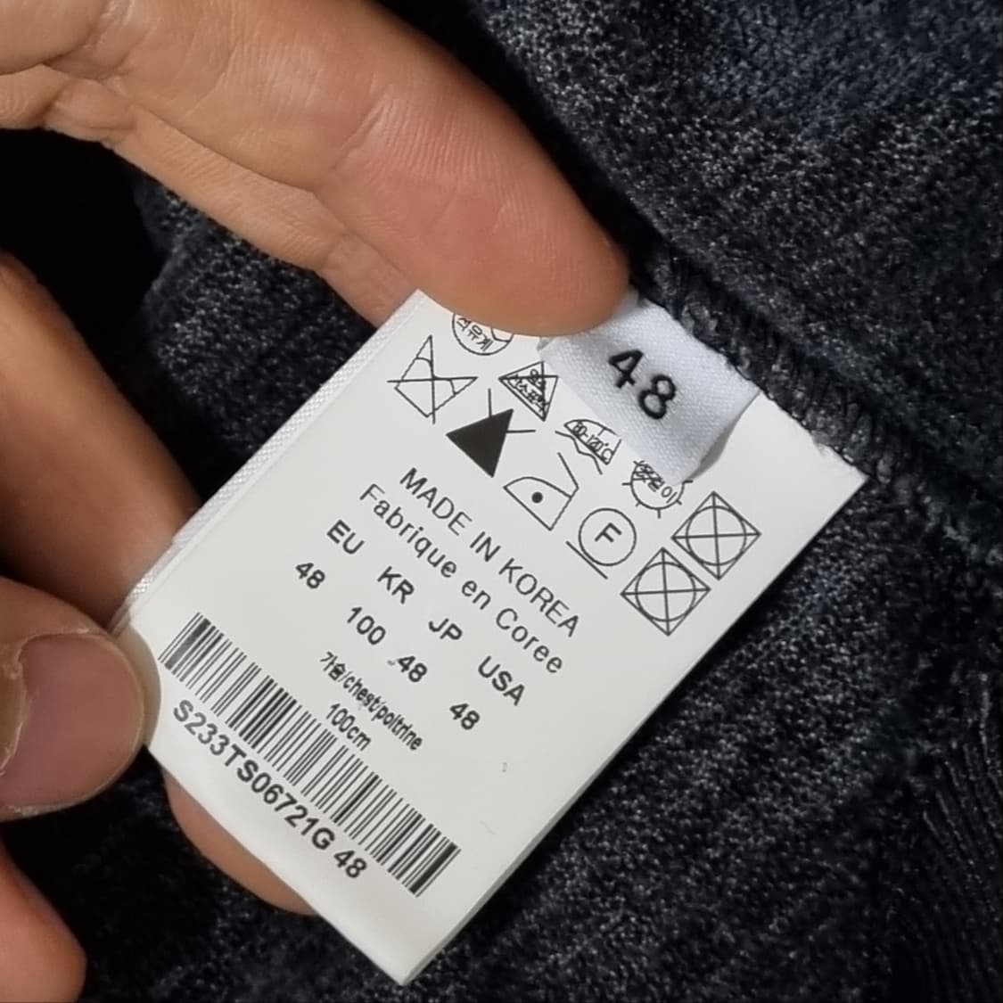 ( 48 ) 솔리드옴므 벨벳 후드 집업 블랙 23fw 상품이미지6