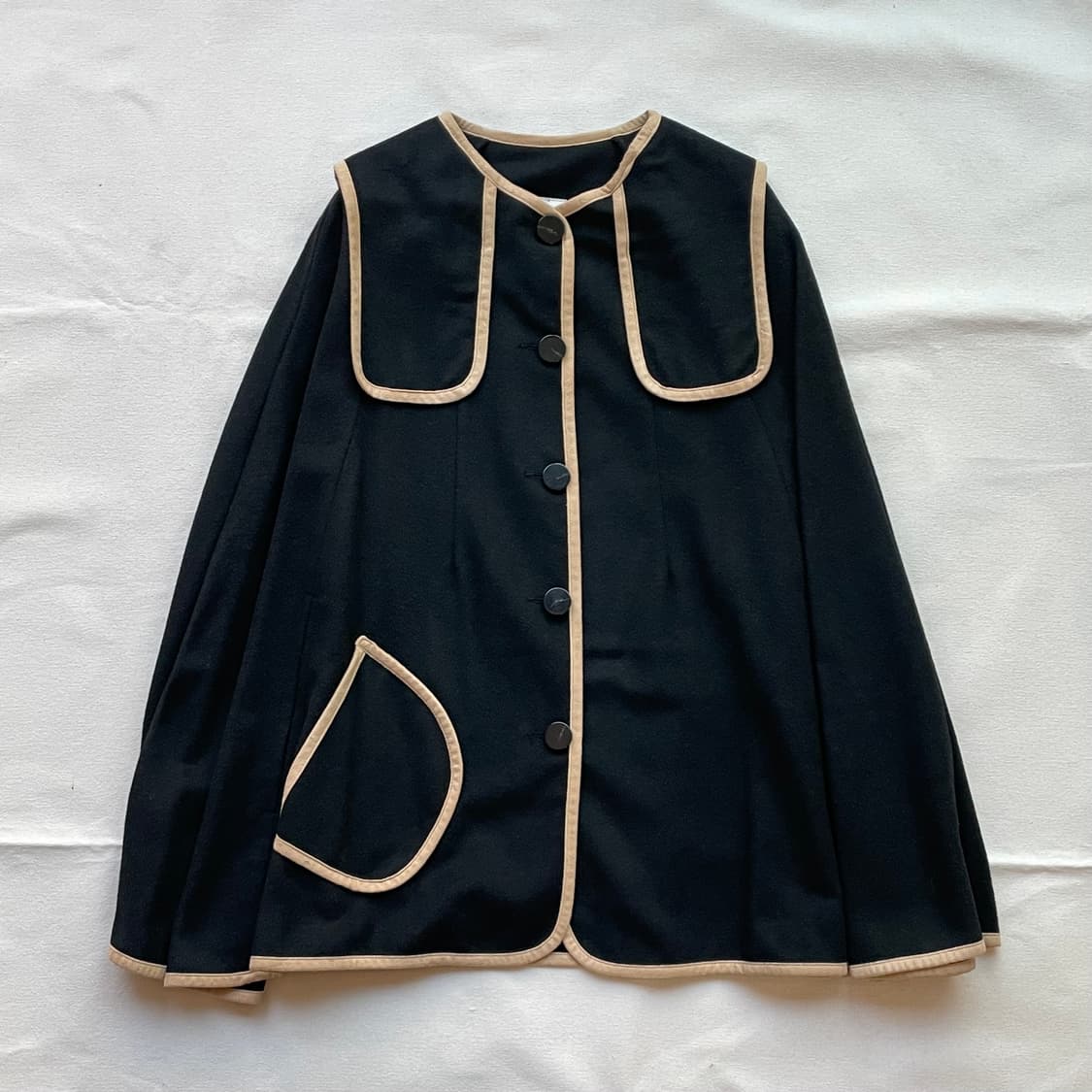 케이프 망토 코트 세일러 카라 코트 숄 가디건 자켓 상품이미지1