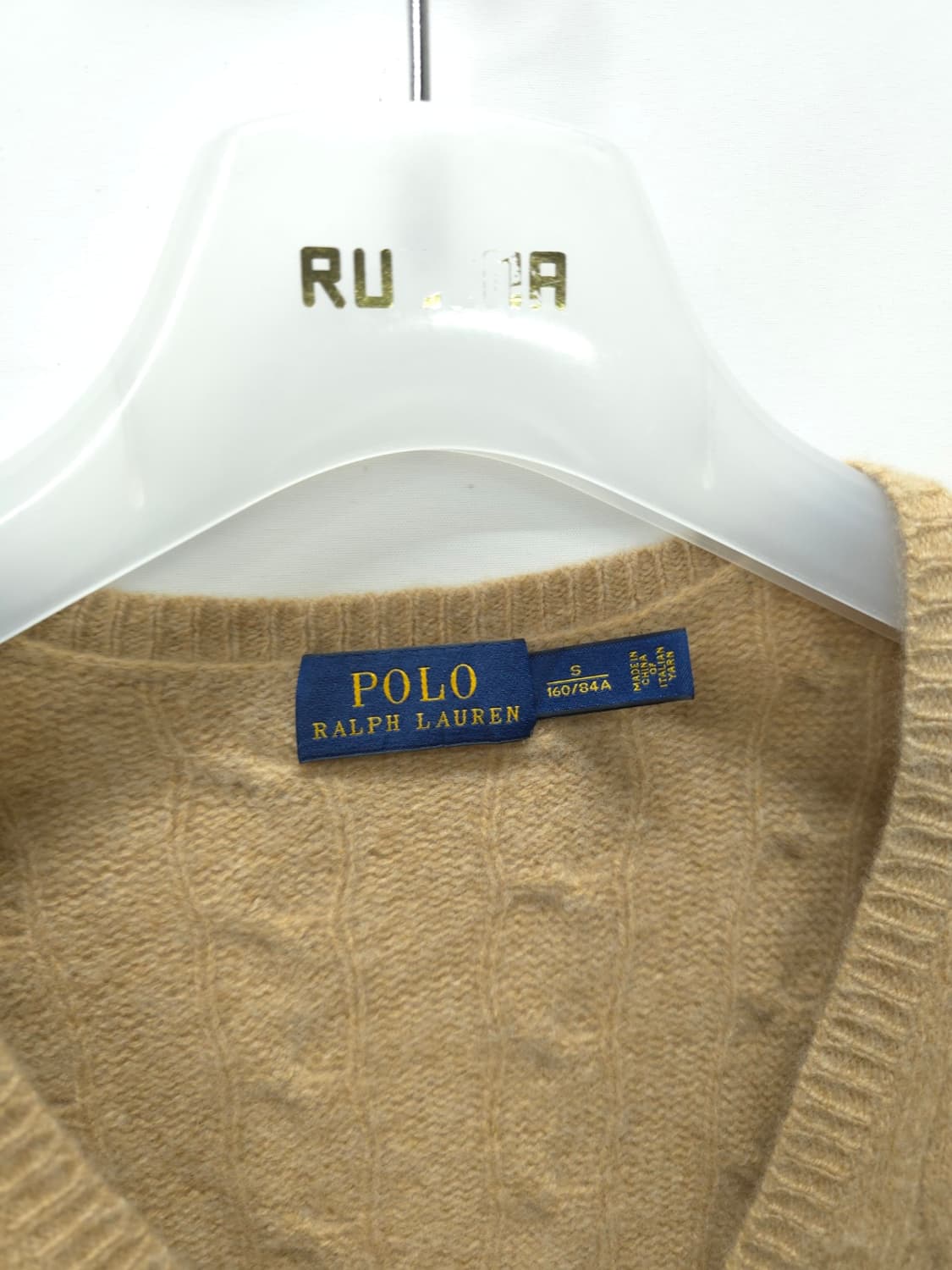 폴로 캐시미어 케이블 브이니트 (여성44~55) 상품이미지5