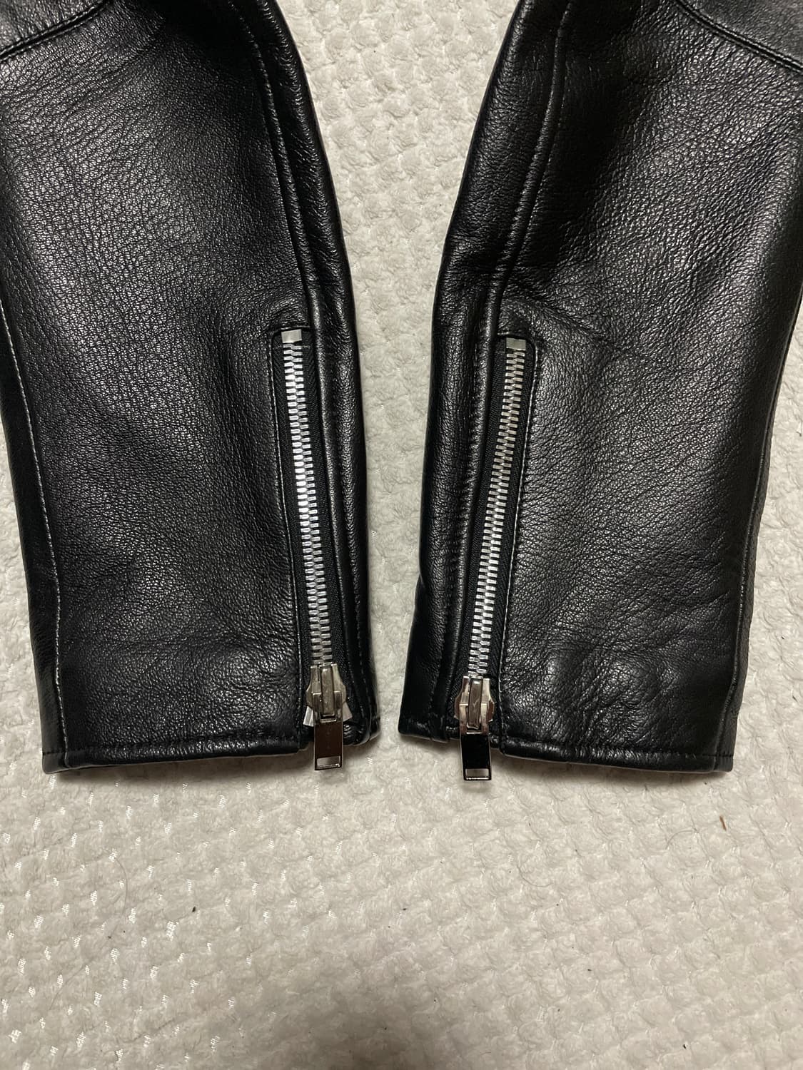 웨스턴 무드 램스킨 양가죽 체인 디테일 레더 자켓 상품이미지6