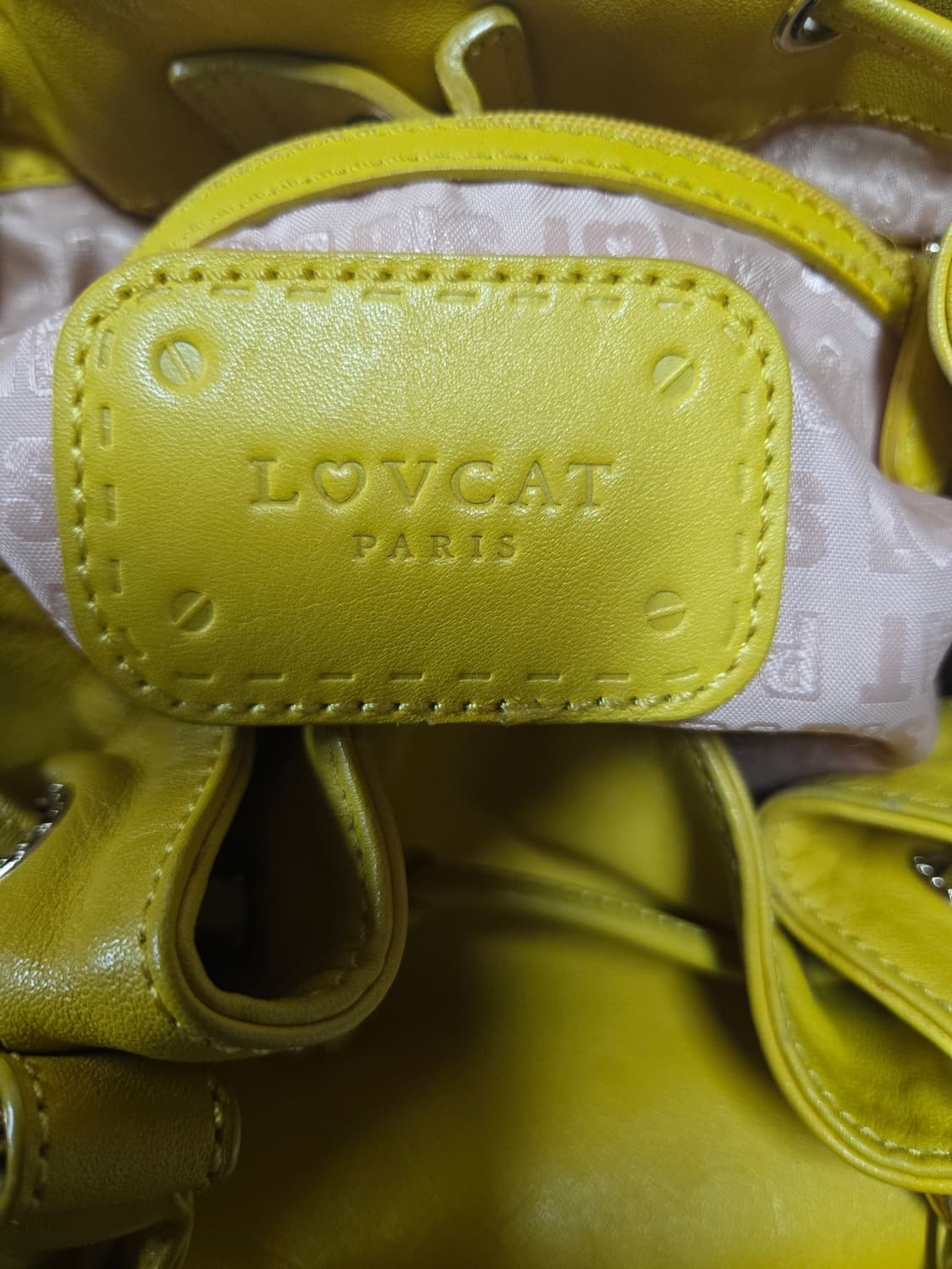 러브캣 옐로우 가죽 복조리 토트크로스백 상품이미지8