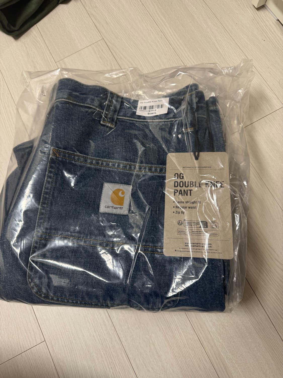 칼하트 WIP OG 더블니 팬츠 L 새제품 블루다크워시드 상품이미지1