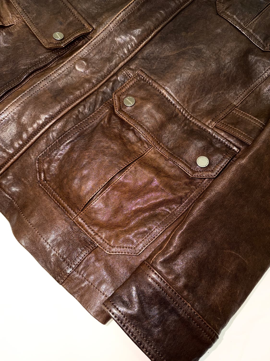 레더 사파리 자켓 상품이미지5