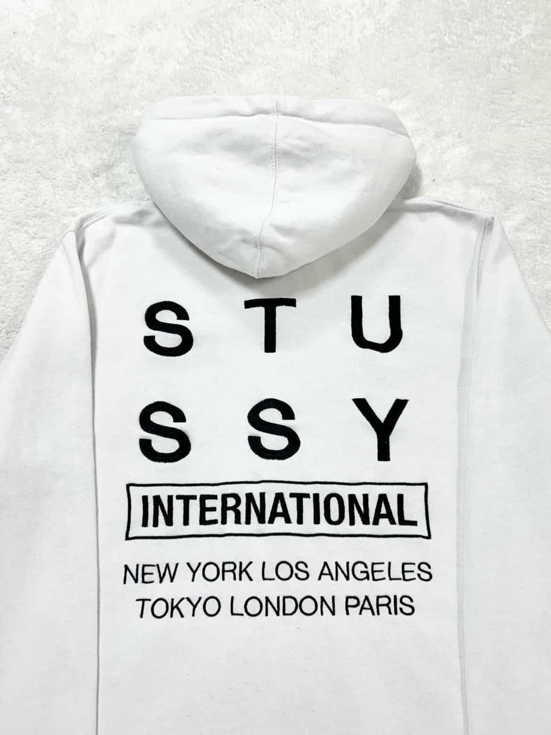스투시 인터내셔널 빅로고 화이트 후드 상품이미지7