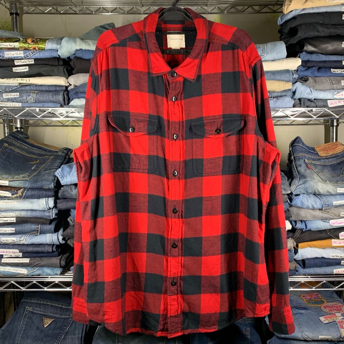 [XL] 아메리칸 이글 버팔로체크 럼버잭 플란넬 셔츠 상품이미지2
