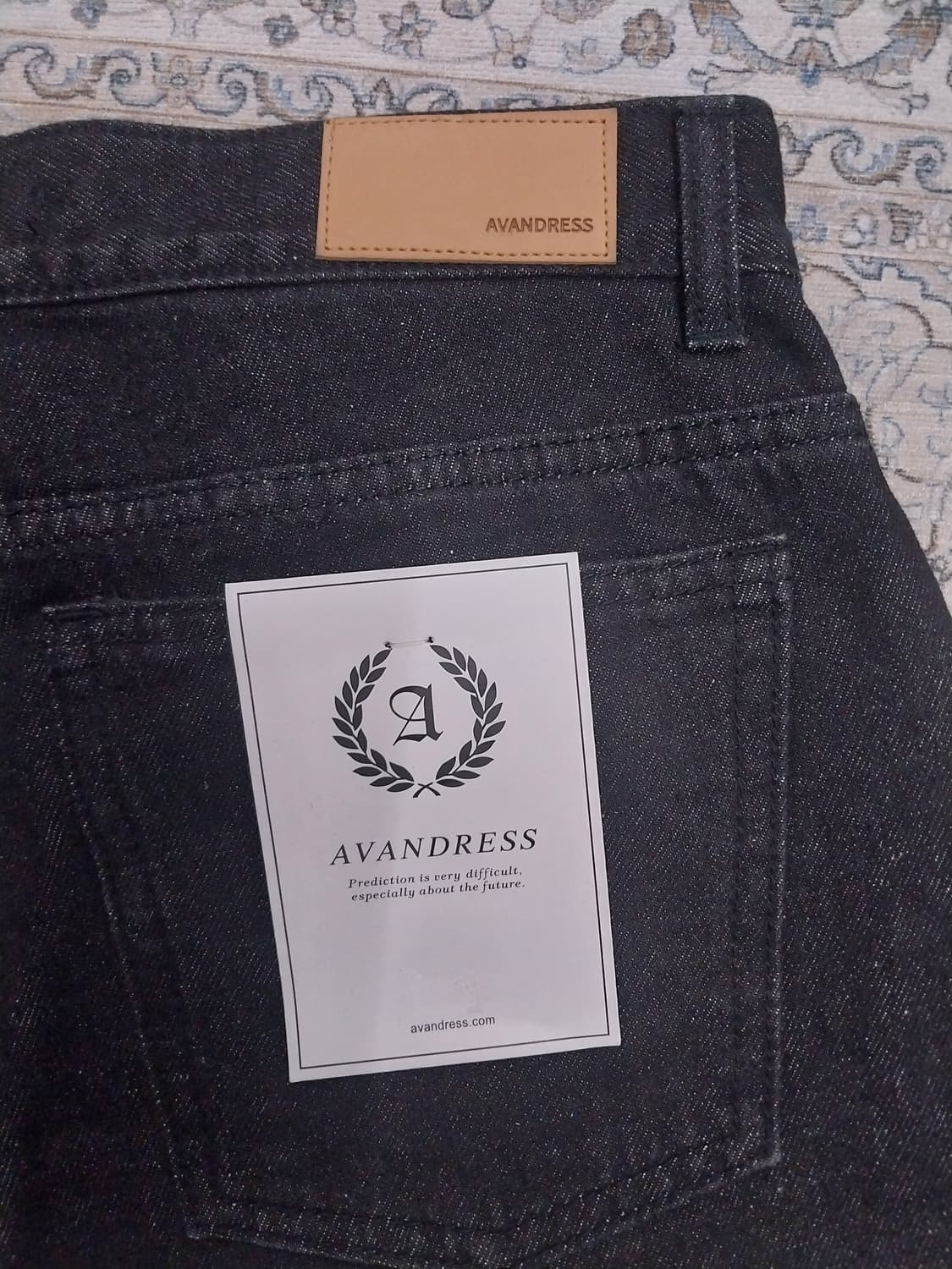 (새상품) Avandress 블랙 와이드 데님 팬츠 M 상품이미지3