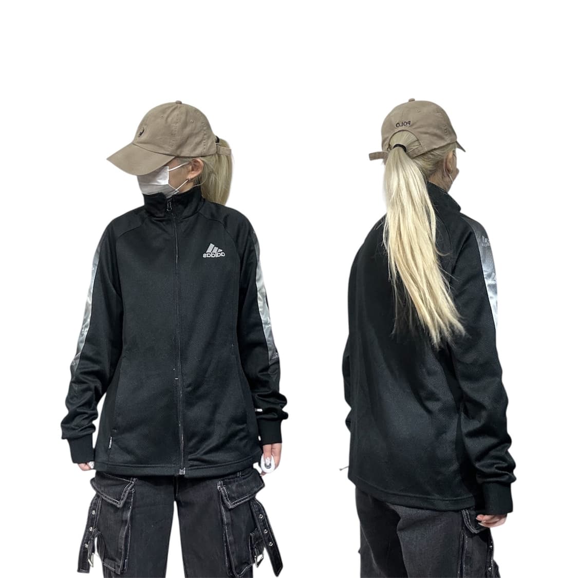 아디다스 블랙 사이드 라인 y2k 오버핏 트랙탑 져지 M 상품이미지1