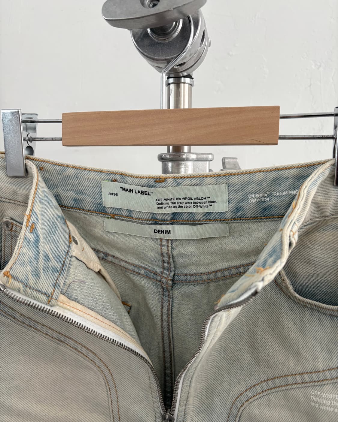 Off-White 오프화이트 블리치 다이 데님 스커트 상품이미지7