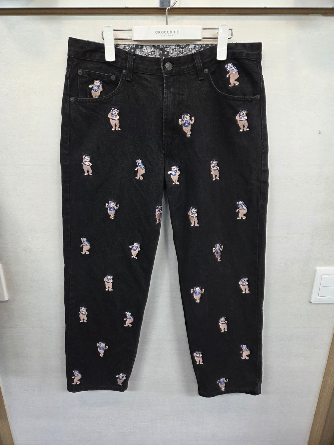 라퍼 멀티 베어 자수로고 데님팬츠 32 상품이미지1