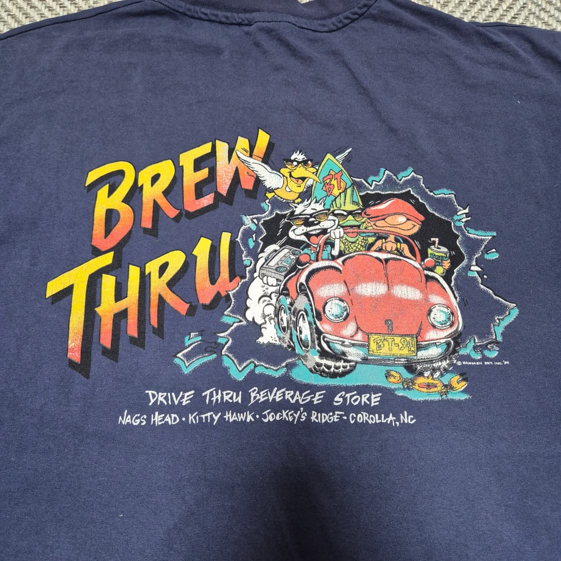 90s "BREW THRU" 싱글스티치 프린팅 티셔츠 (XL) 상품이미지6