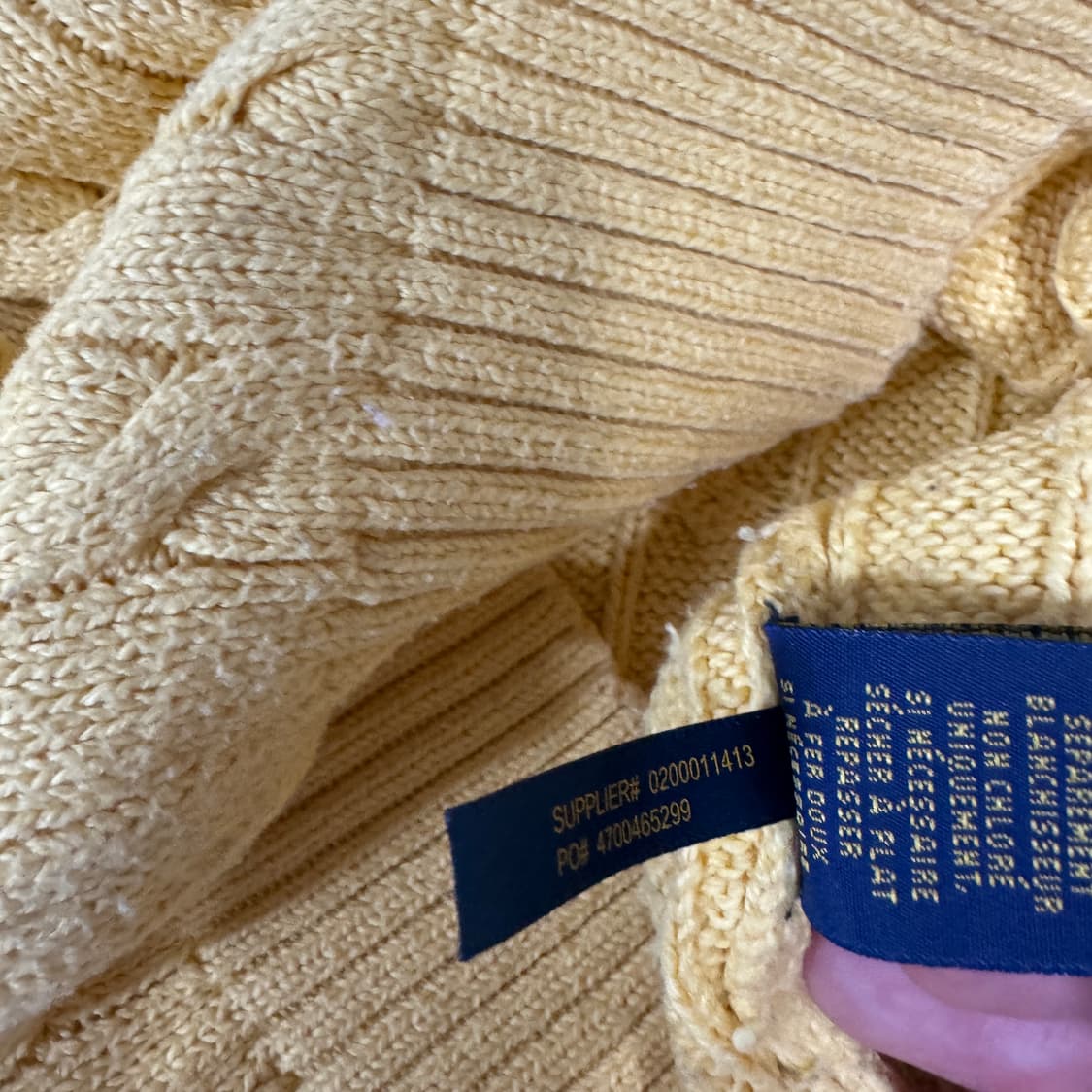 폴로랄프로렌 꽈배기니트 남성 M사이즈  상품이미지3