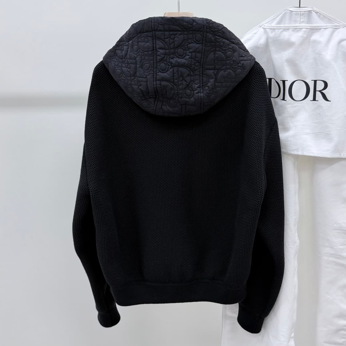 [S+급/XL] 디올 오블리크 후드 니트패딩 블루종 자켓 상품이미지4