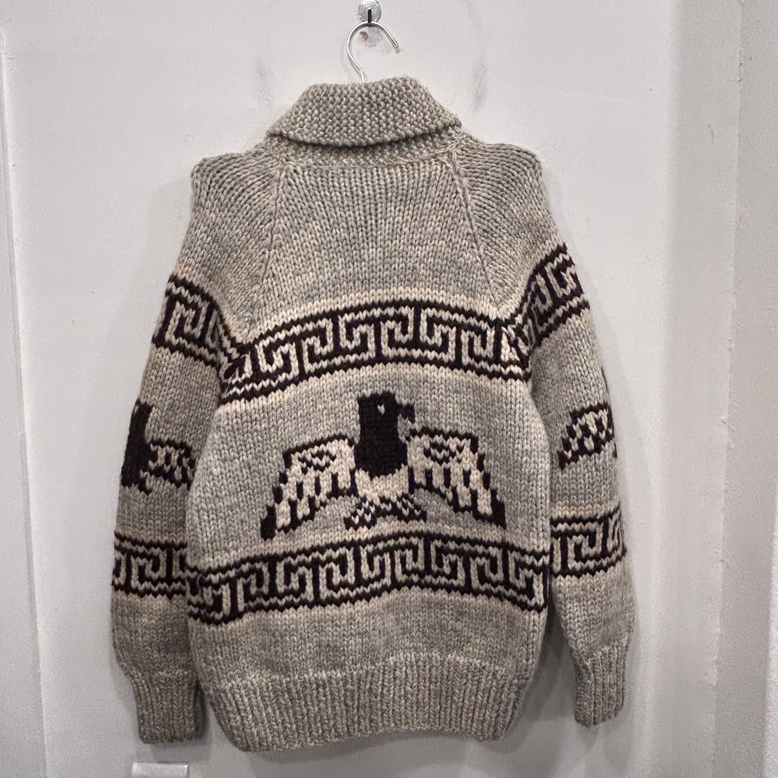 핸드메이드 헤비울 숄카라 코위찬 니트집업 상품이미지5