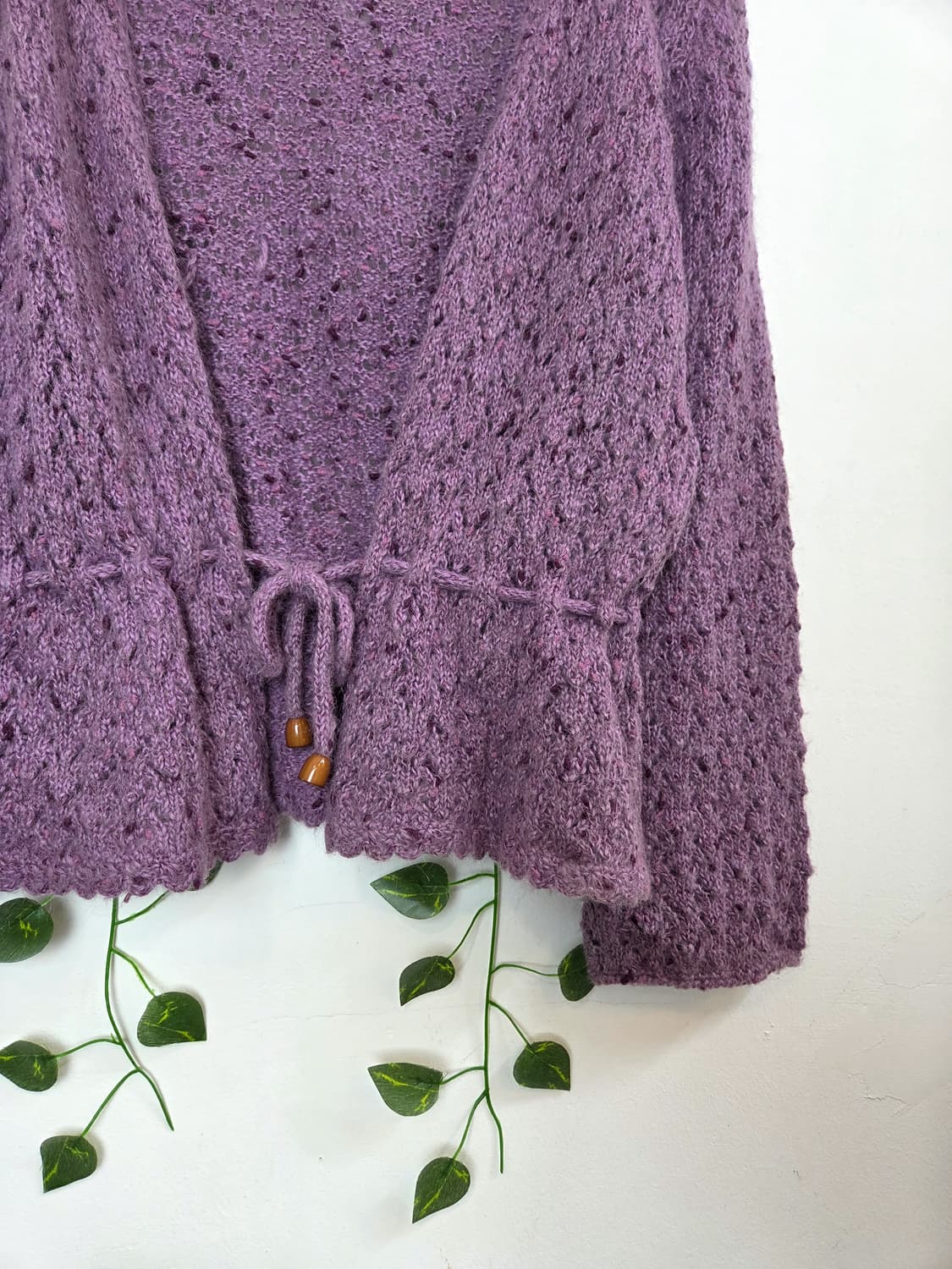 색실 콕콕 보라 가디건 상품이미지3