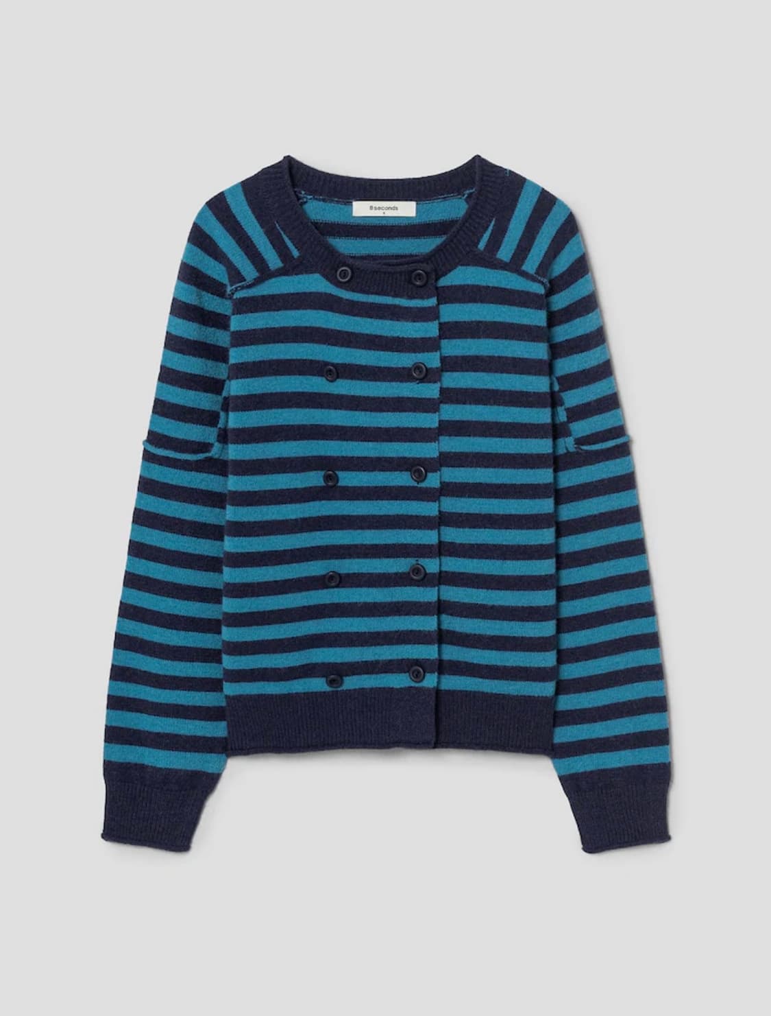 에잇세컨즈 더블버튼 가디건 스트라이프 상품이미지1