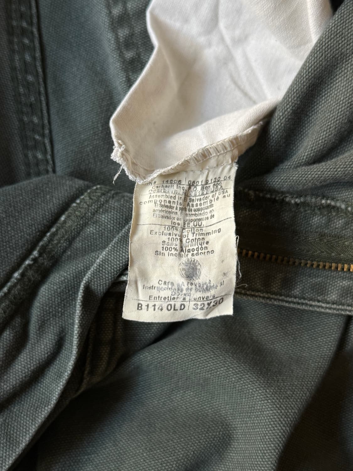 [32]00's 칼하트 B114 올리브그린 캔버스 카고팬츠 상품이미지7