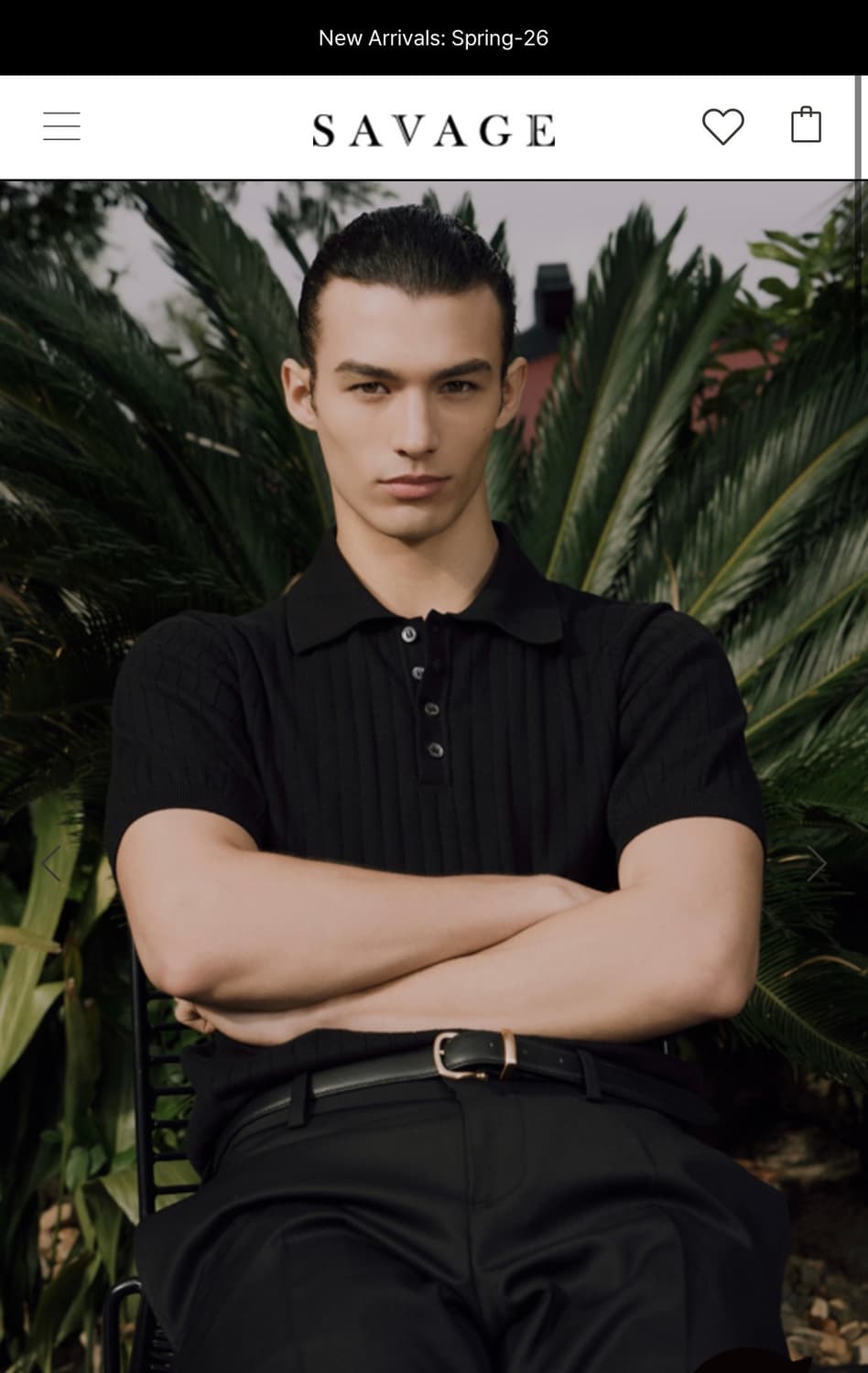 세비지 하프 폴로 니트 블랙 L 상품이미지2