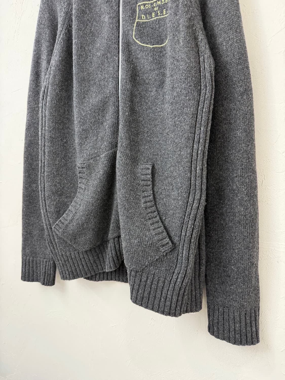 디젤 하이넥 니트 집업 상품이미지3