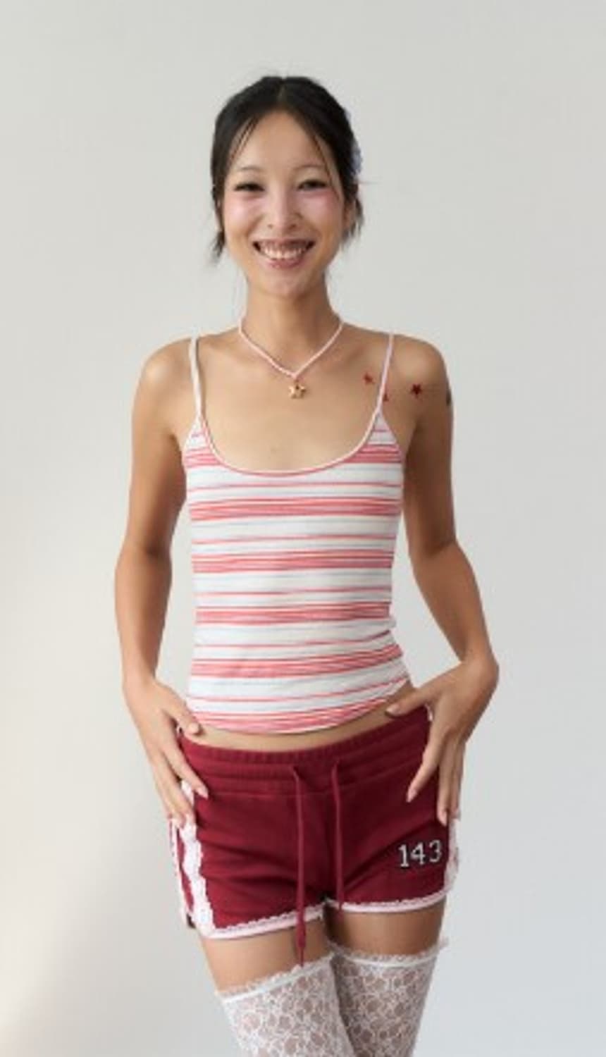 stripe sleeveless red 상품이미지3