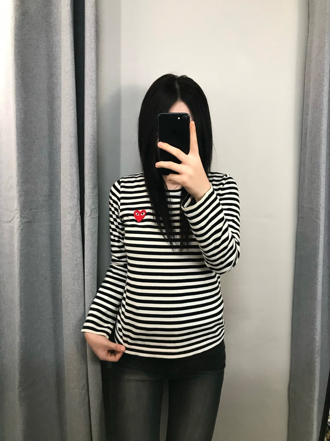 [정품]꼼데가르송 스트라이프 긴팔 티셔츠 상품이미지1