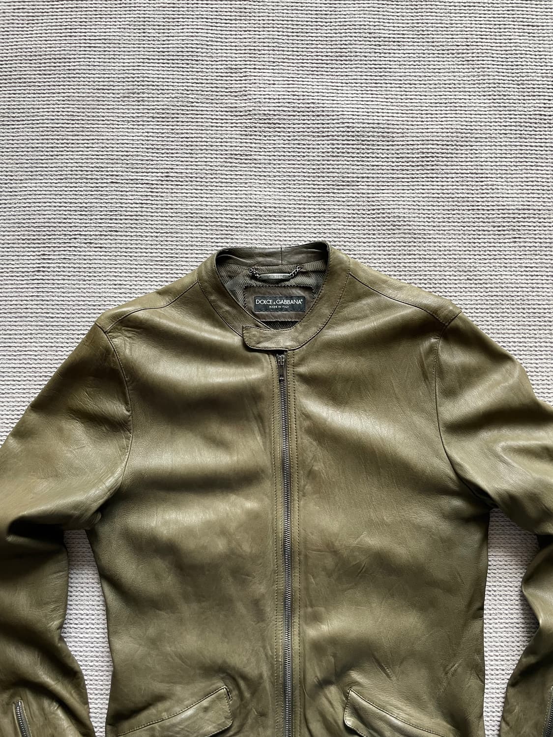 돌체앤가바나 레더 자켓 올리브  상품이미지4
