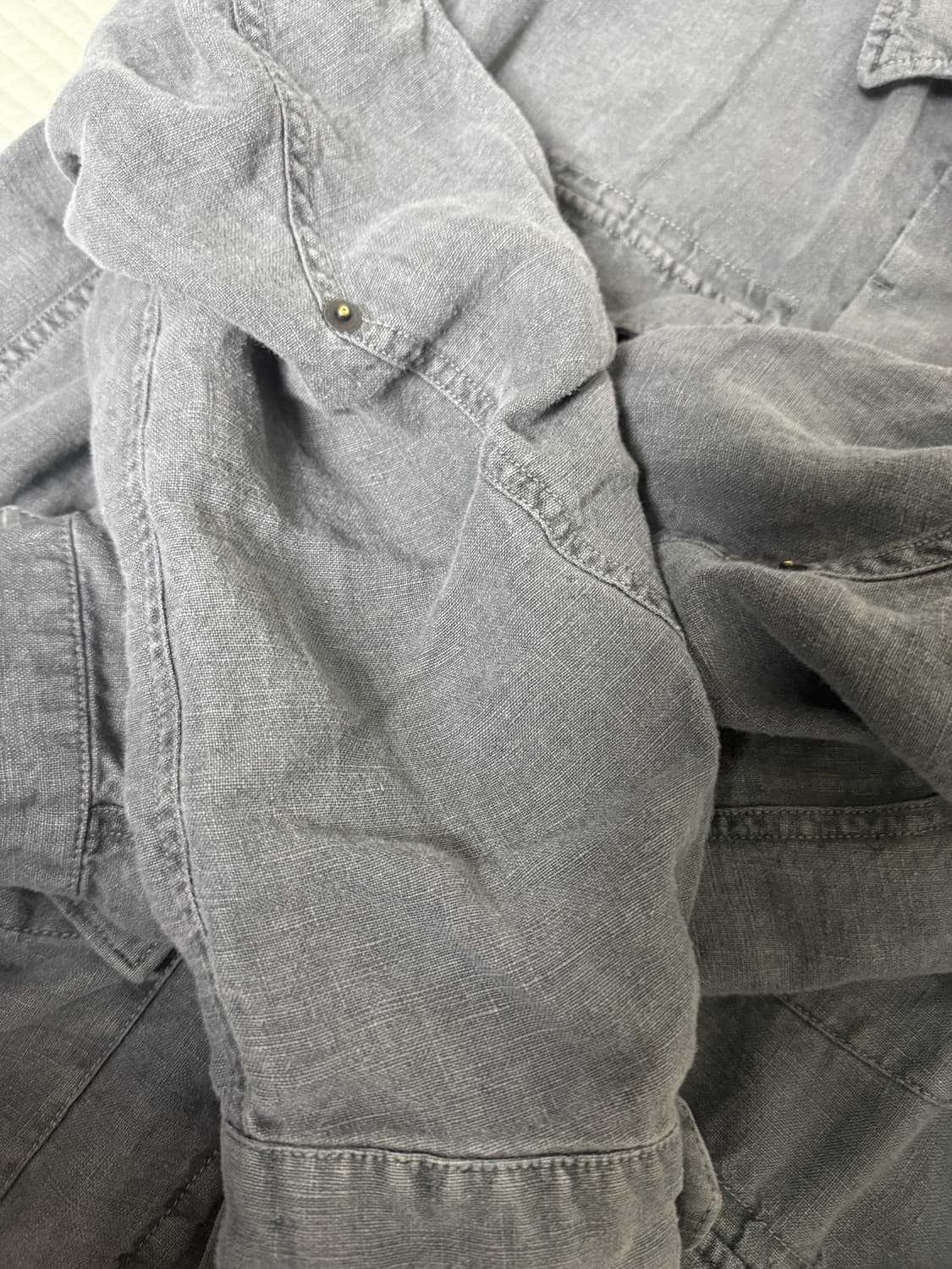 (3) 폴리테루 린넨 필드 자켓 페이디드 블루  상품이미지5