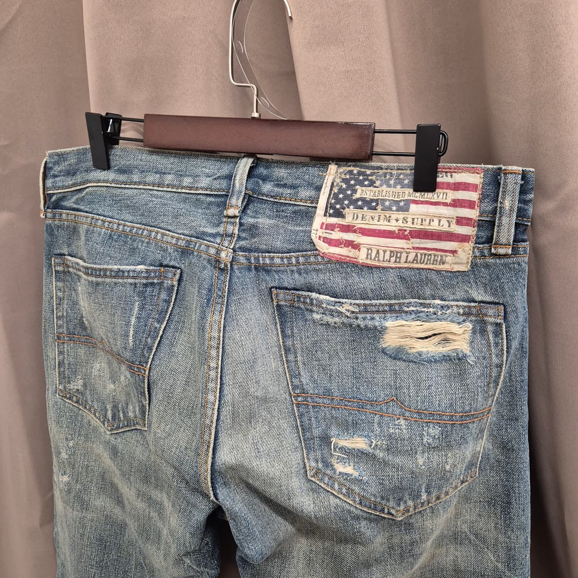 폴로 데님엔 서플라이 빈티지 가공 데님 팬츠 32 상품이미지5