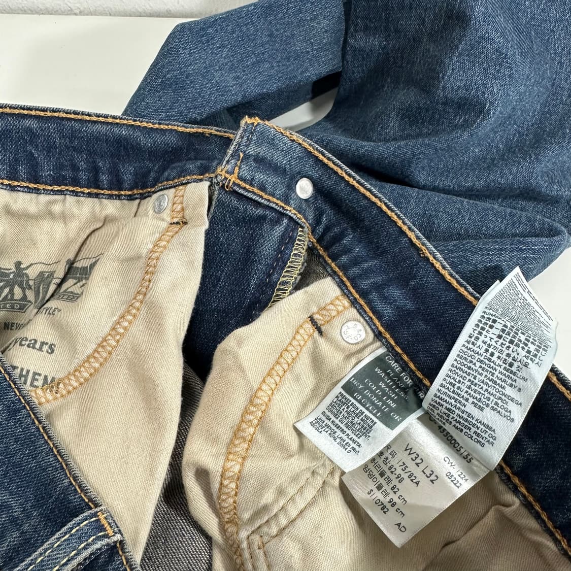 M 리바이스505 레귤러핏 진청 데님팬츠 청바지 상품이미지6