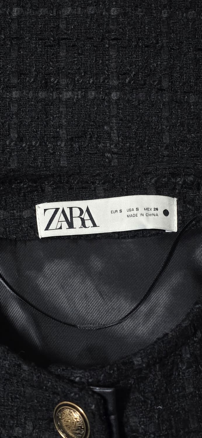 자라 블랙 트위드 자켓 S 상품이미지3