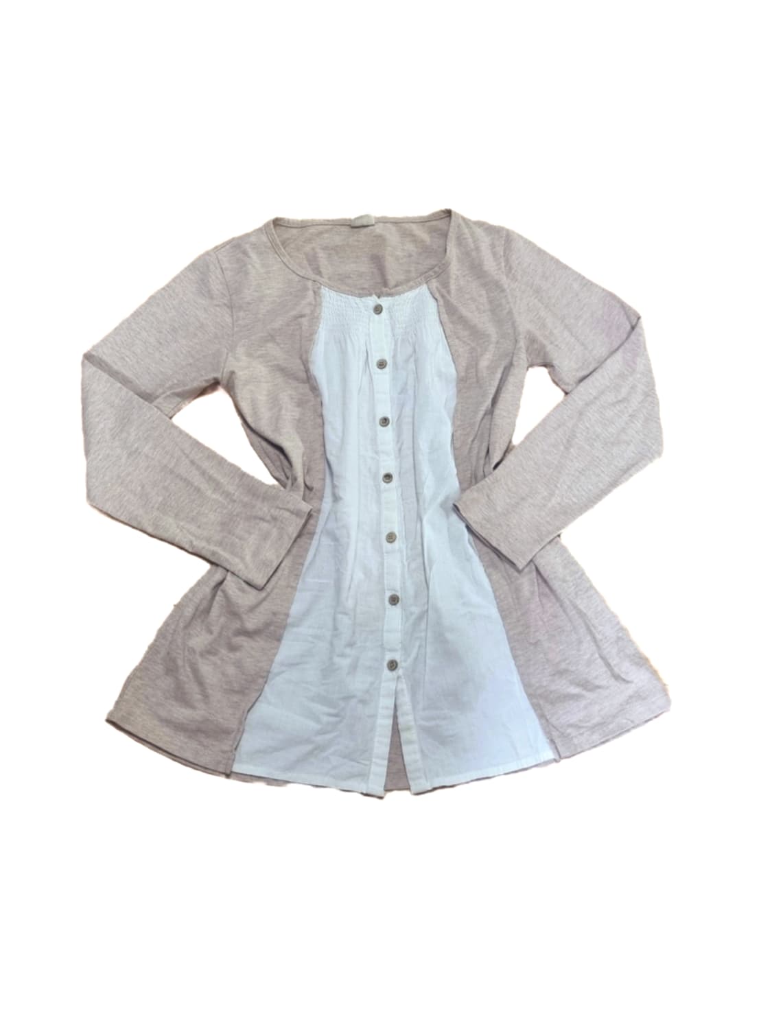 빈티지 모리걸 바선생 블라우스 베이지 화이트 하구미 히피 니혼진 페어리 상품이미지1