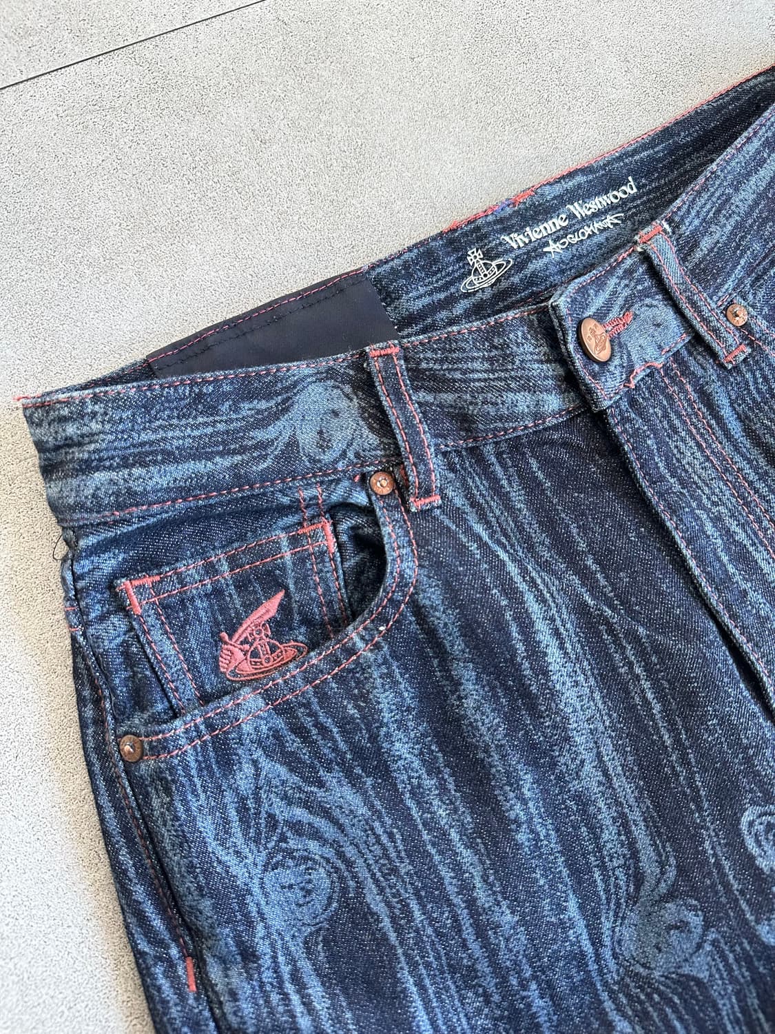 비비안웨스트우드 블루 우드 카오스 데님팬츠 상품이미지2