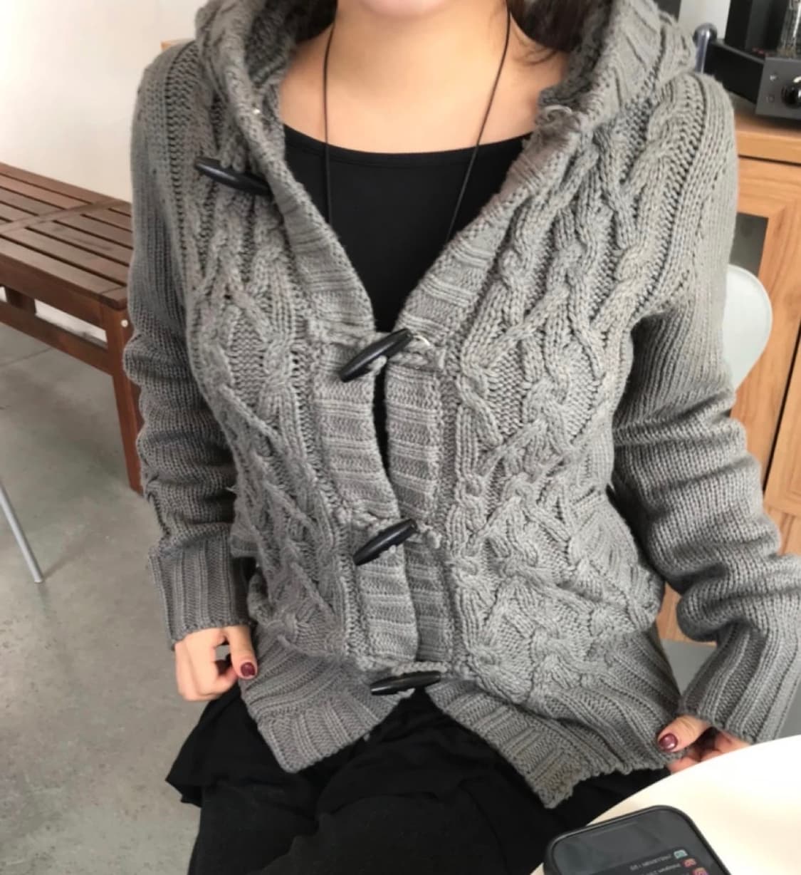 꽈배기 니트 가디건 상품이미지2