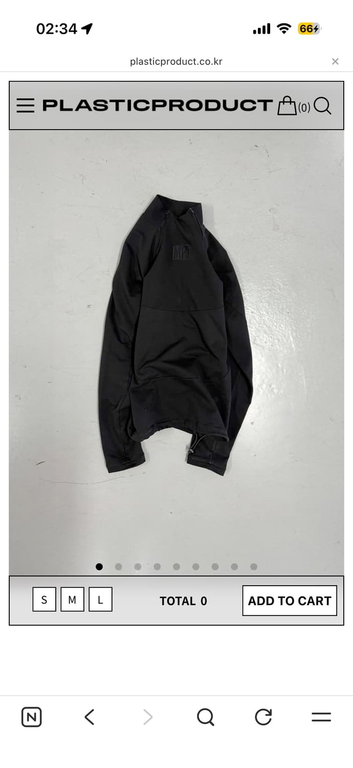 플라스틱프로덕트 하프집업 블랙 남성(s) 상품이미지7