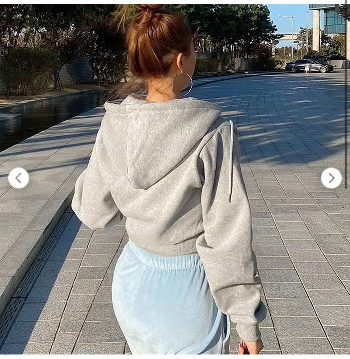 [히프나틱] MADE 양기모 크롭 후드집업 그레이 상품이미지2