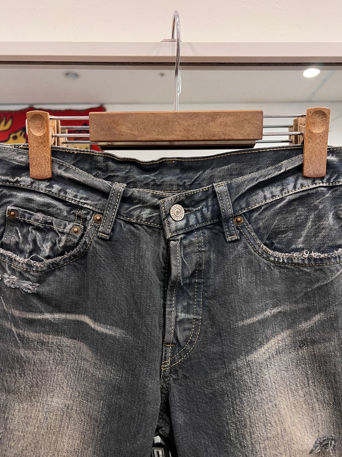 00s Levis 리바이스 501 빈티지 흑청 데님 팬츠 (28-29) 상품이미지2