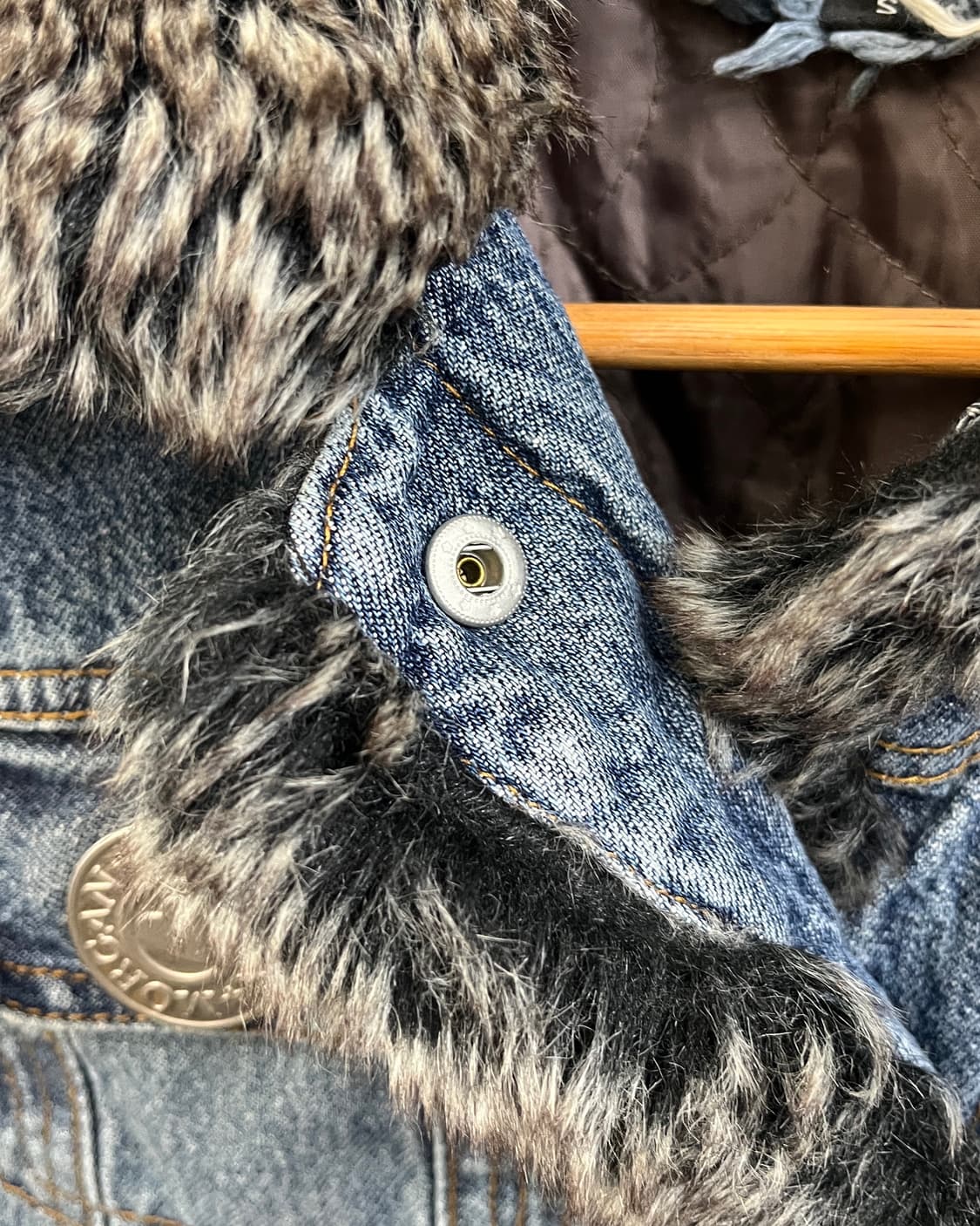 올드 빈티지 퍼 카라넥 데님 자켓 상품이미지7