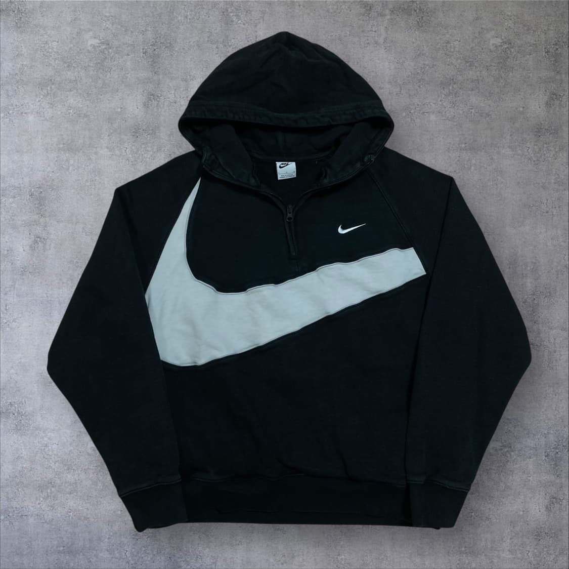 나이키 빅 스우시 로고 블랙 하프 집업 후드티 상품이미지1