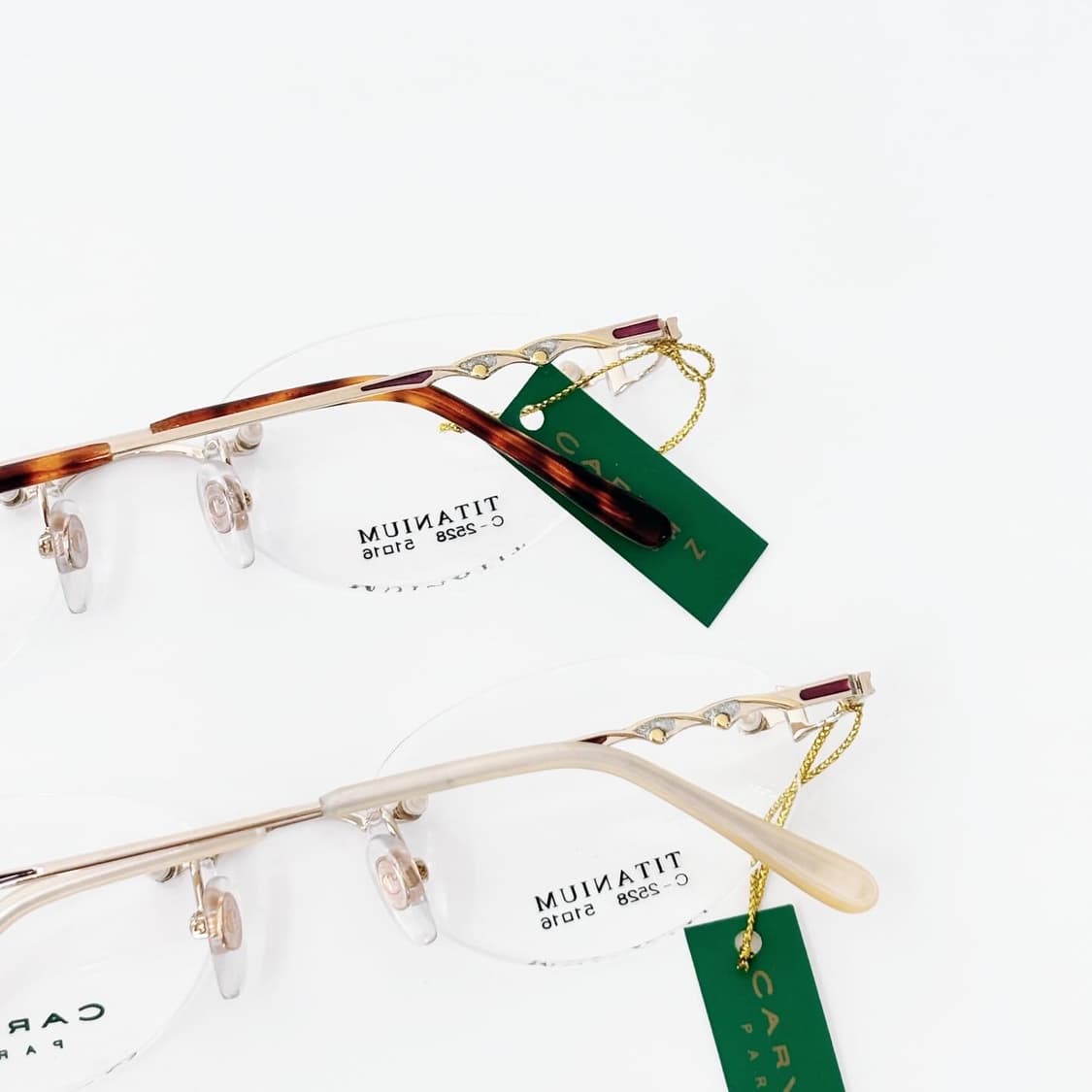 키지클럽 CARVEN 골드 트위스트 무테 데드스탁 빈티지안경 상품이미지7