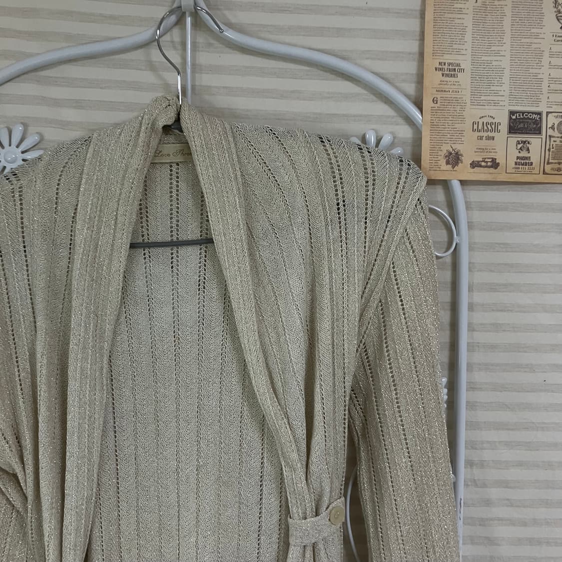 빈티지 아이보리 펄 가디건 901 y2k 스트릿 모리 갸루 일본빈티지 펑 상품이미지3
