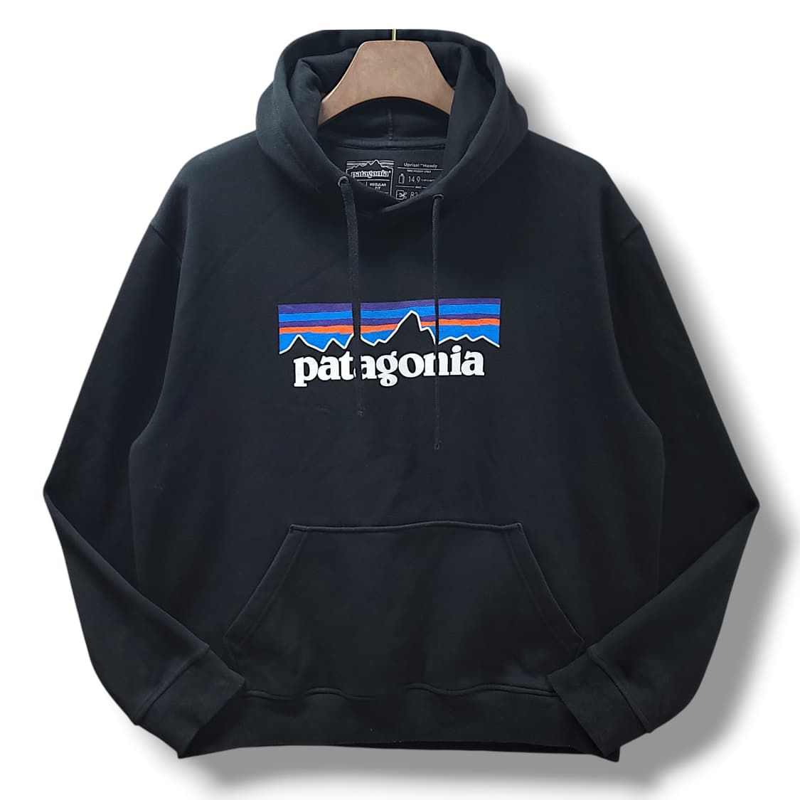 [L] 파타고니아 블랙 레귤러핏 기모 후드티셔츠 상품이미지1