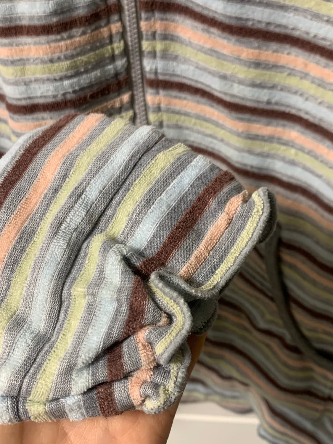 빈티지 스트라이프 셔링 집업 상품이미지4