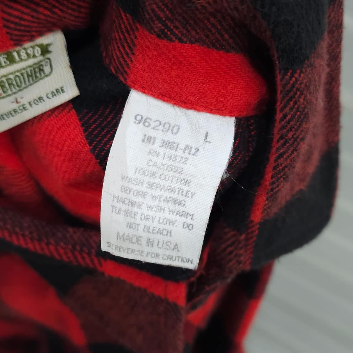 미국빈티지 90s FIVE BROTHER 체크셔츠- L 상품이미지8